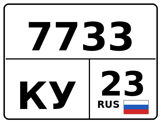 Госномер 7733КУ 23, Краснодарский край