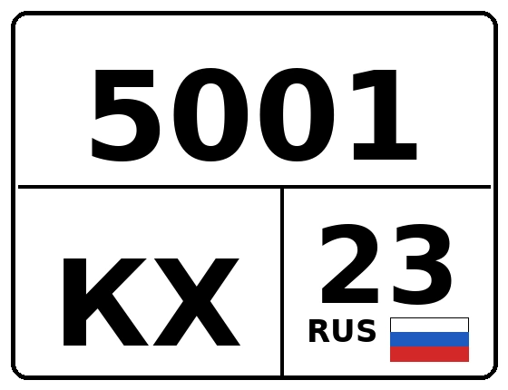 Госномер 5001КХ 23, Краснодарский край