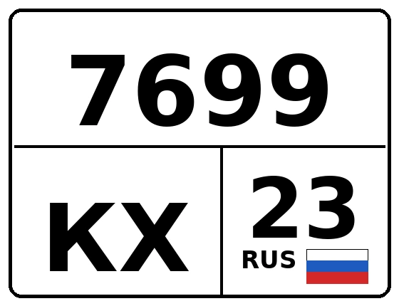 Госномер 7699КХ 23, Краснодарский край