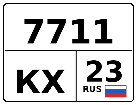 Госномер 7711КХ 23, Краснодарский край