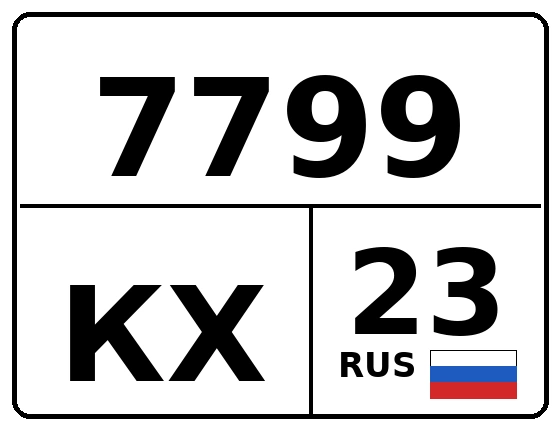 Госномер 7799КХ 23, Краснодарский край